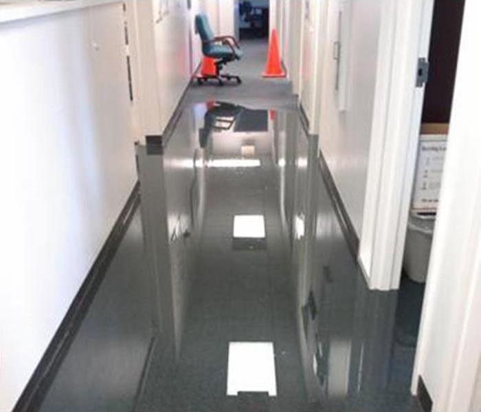 wet commercial hallway hardfloor